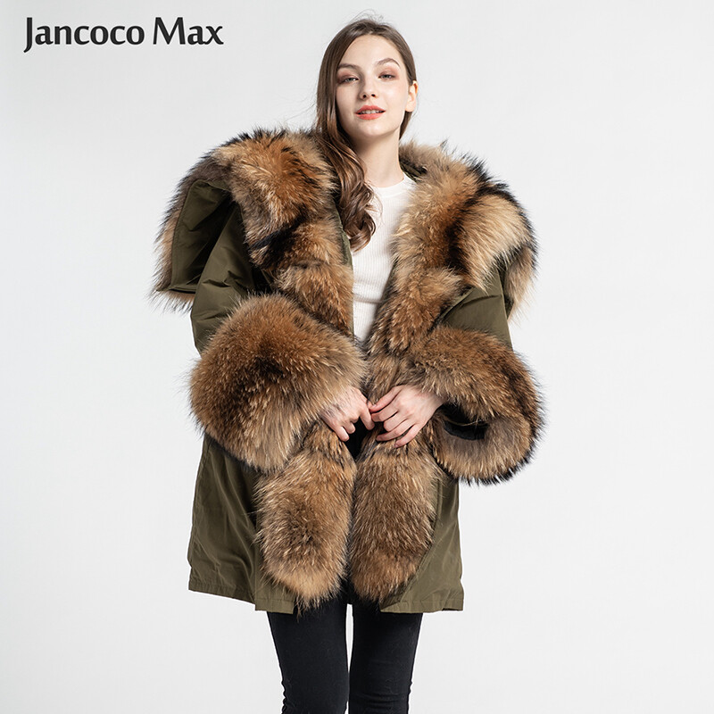 racoon fur hood coat